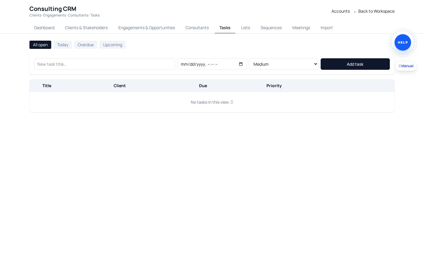 Tasks, milestones and client actions in one place